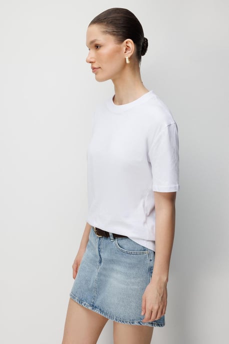 Übergröße Rippstrick Rundhalsausschnitt T-Shirt - Image 2