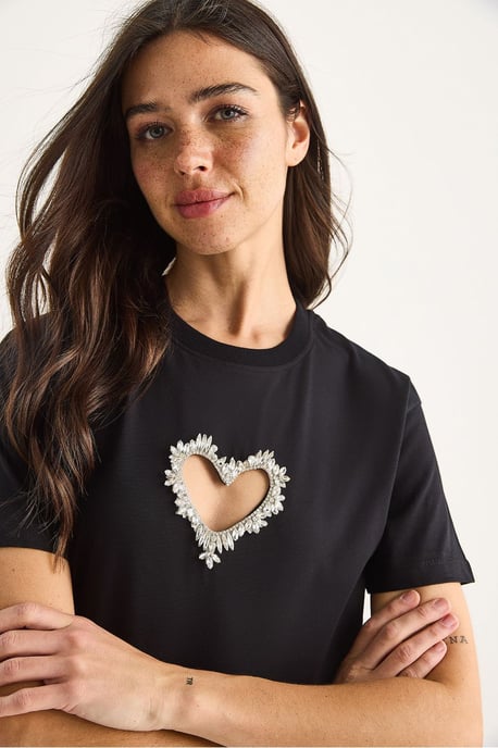 Besticktes Rundhals-Lose-Fit T-Shirt - Image 4