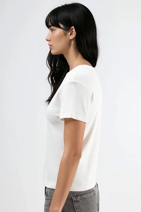 Steinverziert Rundhals-T-Shirt - Image 3