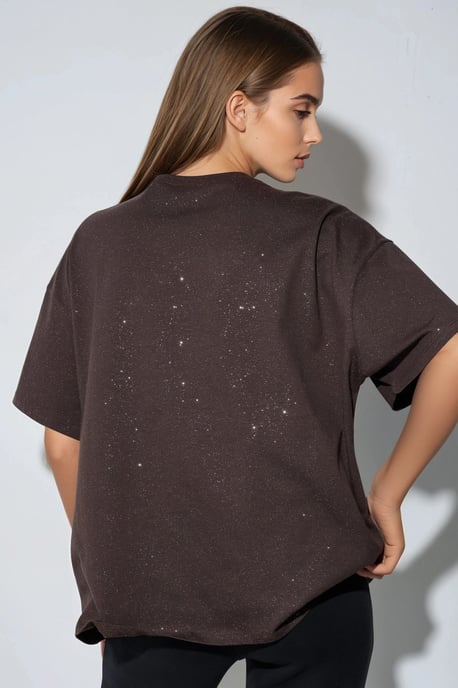 Pailletten Rundhalsausschnitt Kurzarm T-Shirt - Image 3
