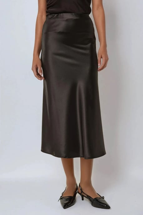 Hochgeschnittener Satin-Midi-Rock - Image 2