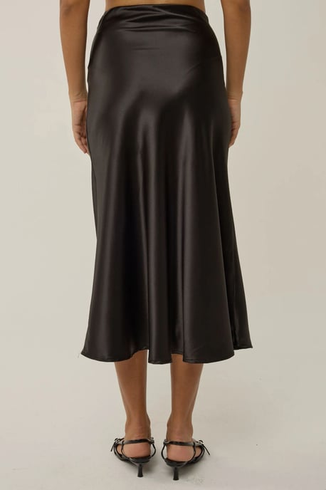 Hochgeschnittener Satin-Midi-Rock - Image 6