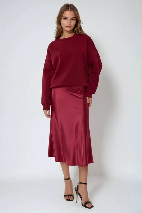 Hochtaillierter Satin-Midi-Rock - Image 2