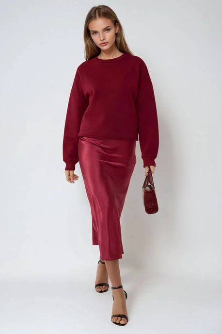 Hochtaillierter Satin-Midi-Rock - Image 3