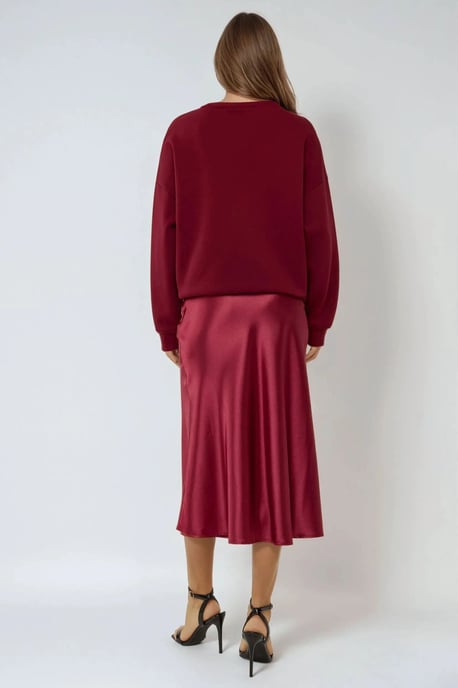 Hochtaillierter Satin-Midi-Rock - Image 5