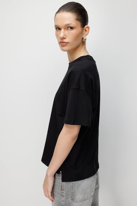 Übergroßes Rundhals-Shirt mit Schlitz - Image 5