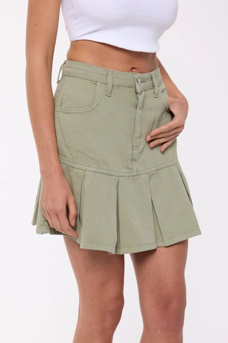 Plissierter Hohe Taille Minirock - Image 3