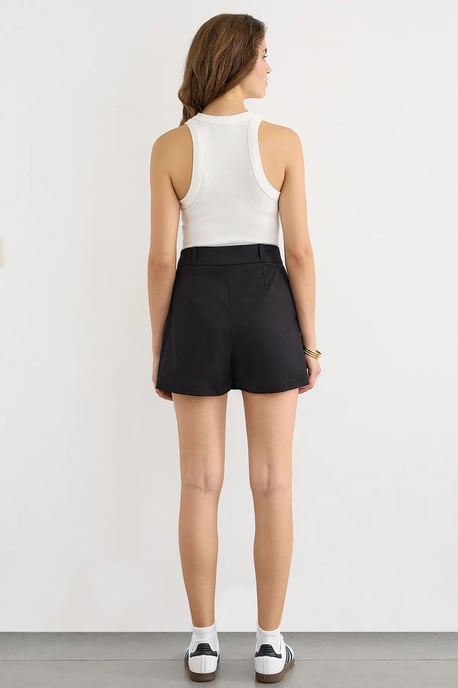Faltenfront Mid-Rise Baumwoll-Skort - Image 4
