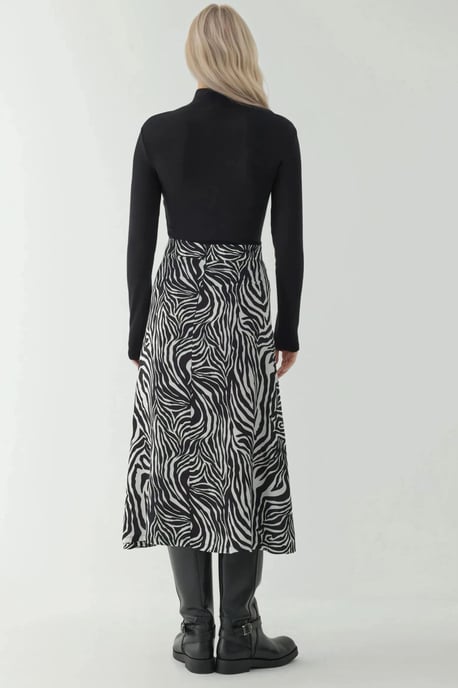 Hochtaillierter Midi-Rock mit Zebra-Print - Image 3