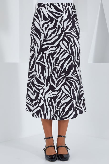 Satin A-Linie Midi-Rock mit elastischem Bund - Image 2
