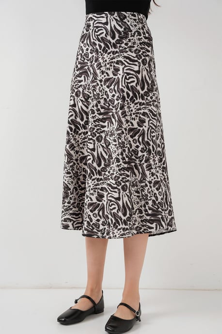 Satin A-Line Midirock mit elastischem Bund - Image 4