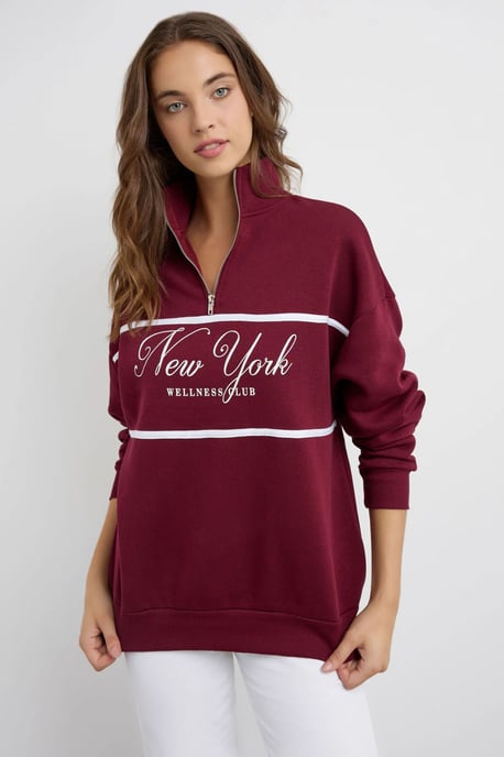 Übergroßer bedruckter Zip-Hoodie - Image 2