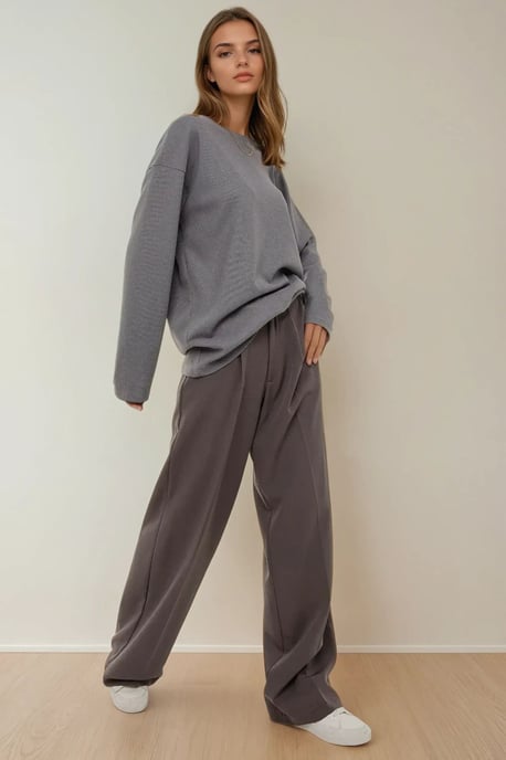 Crew-Neck-Waffelpullover - Image 2
