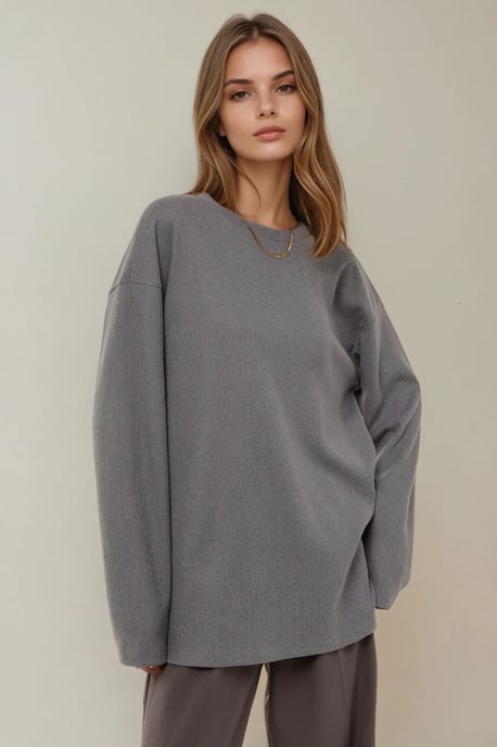 Crew-Neck-Waffelpullover - Image 3