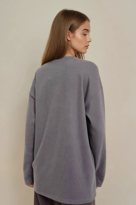 Crew-Neck-Waffelpullover - Image 5