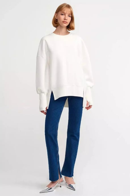 Oversized Crewneck Sweatshirt mit seitlichen Schlitzen - Image 3