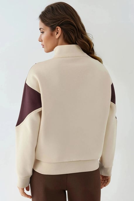 Hochgezogener Reißverschlusskragen Bequemer Sweatshirt - Image 3