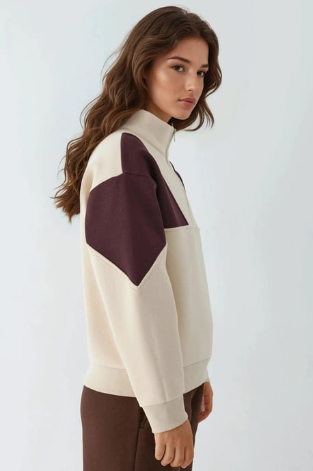 Hochgezogener Reißverschlusskragen Bequemer Sweatshirt - Image 5