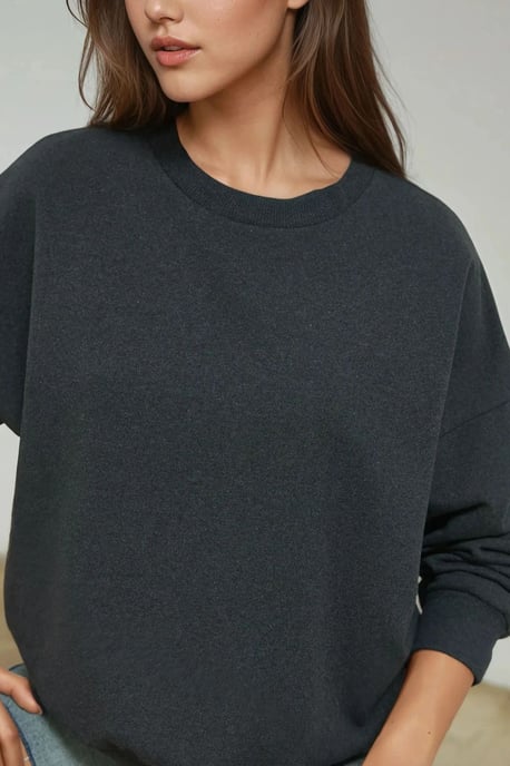 Übergroßer Rundhals-Basic-Sweatshirt - Image 5