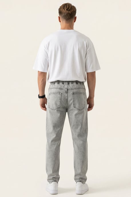 Lässige Denim-Hosen mit Zugbandbund - Image 3