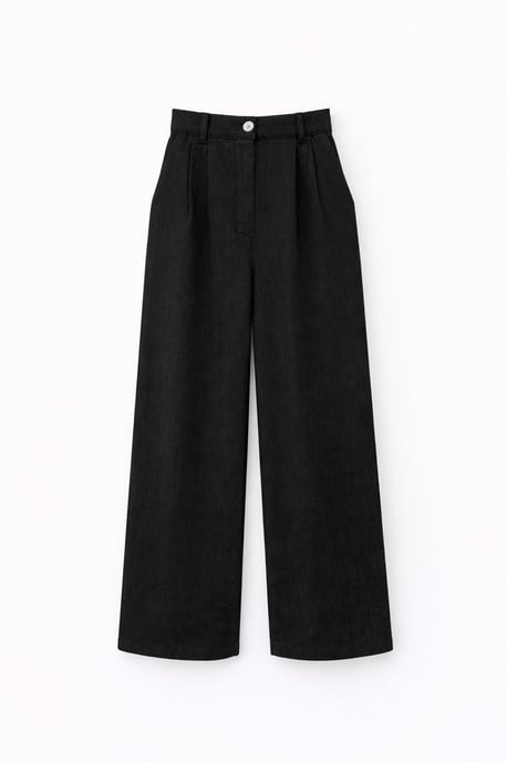 Hochtaillierte Samt-Geradelegpants - Image 1