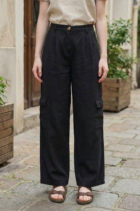 Hochgeschnittene Cargo-Hosen mit weitem Bein - Image 2