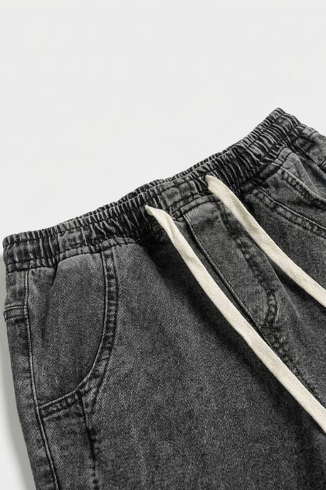 Lässige Denim-Hosen mit Zugbandbund - Image 3