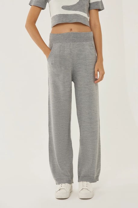 Hoch taillierte weite Strickhose - Image 2