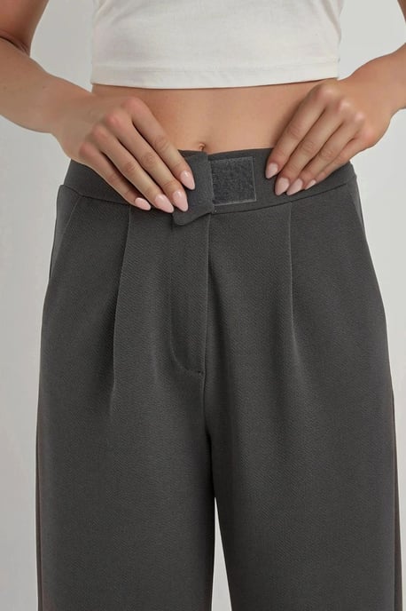 Hochtaillierte elastische Crepe Palazzo-Hose - Image 4