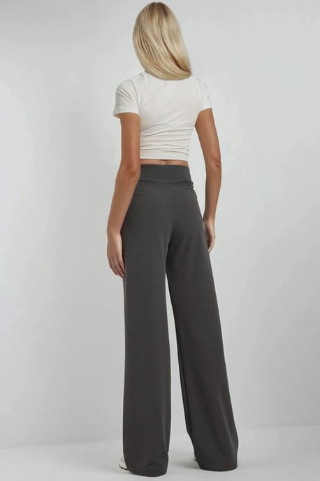 Hochtaillierte elastische Crepe Palazzo-Hose - Image 6