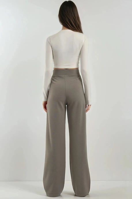 Hochtaillierte elastische Crepe Palazzo-Hose - Image 6