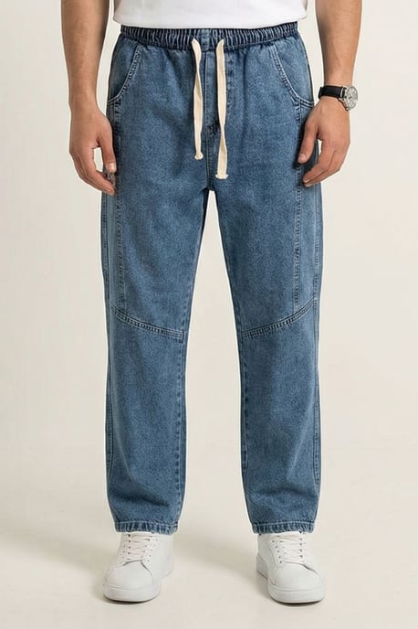 Baggy-Jeans mit Kordelzugbund - Image 2