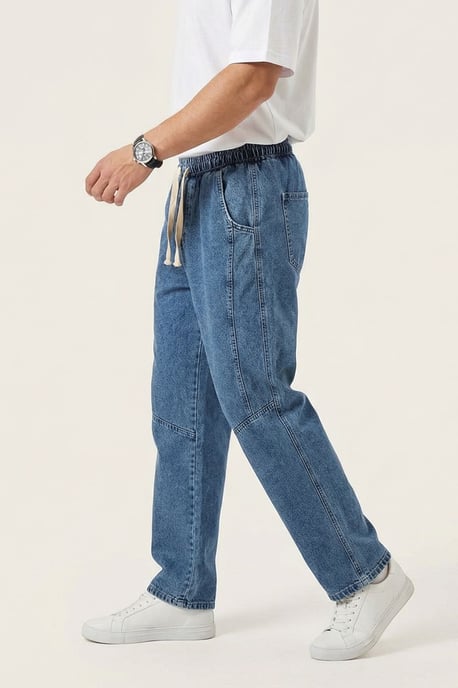 Baggy-Jeans mit Kordelzugbund - Image 3
