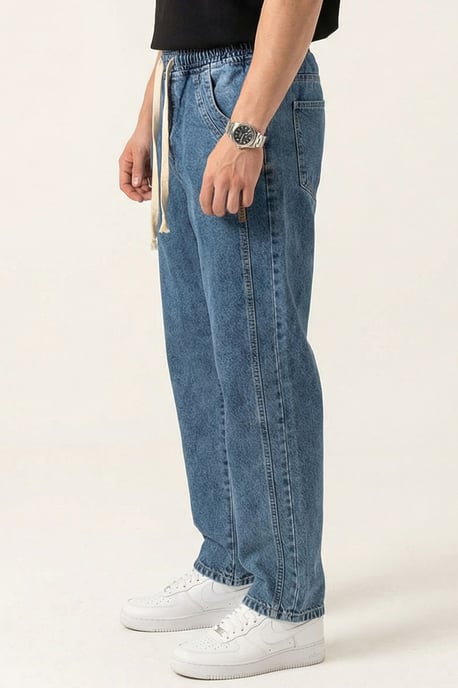 Lässige Denim-Hosen mit Zugbandbund - Image 2