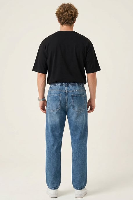 Lässige Denim-Hosen mit Zugbandbund - Image 5