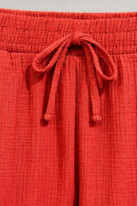 Hochtaillierte Texturiertes Musselin Stoffhose - Image 2