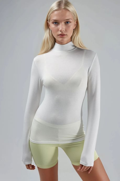 Slim Fit Halbhochkragenbluse - Image 1