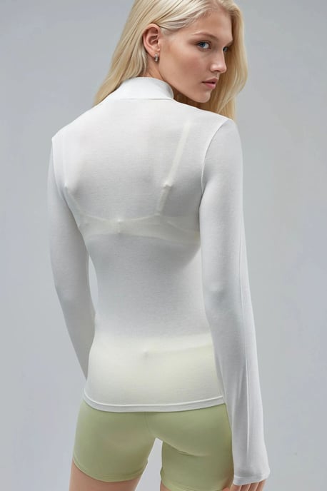 Slim Fit Halbhochkragenbluse - Image 3