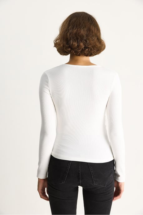 Doppelt knöpfbare Bluse mit Zubehördetail - Image 5