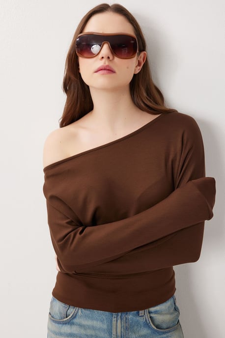 Asymmetrische Kragen Lässige Passform Bluse - Image 2