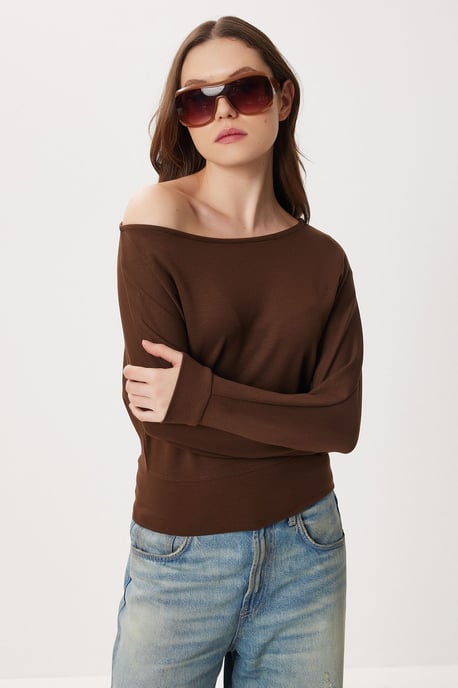 Asymmetrische Kragen Lässige Passform Bluse - Image 4