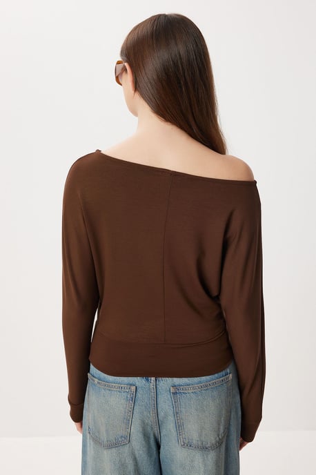 Asymmetrische Kragen Lässige Passform Bluse - Image 6