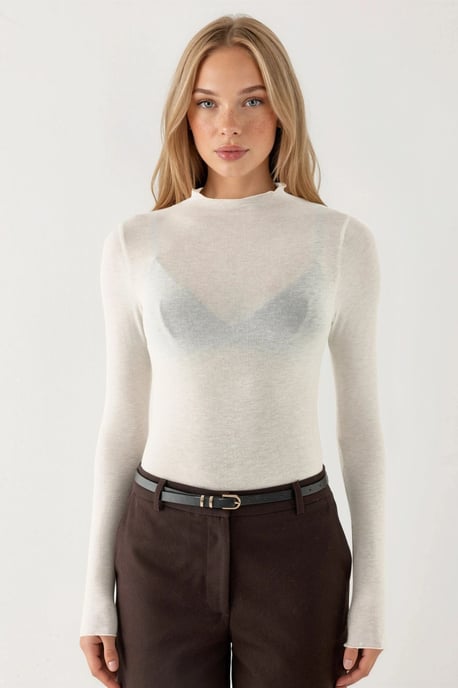 Langarm Slim Fit Bluse - Image 5