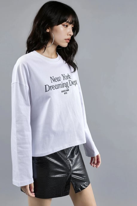 Lässiges Langarmshirt mit Rundhalsausschnitt und Rückendruck - Image 4