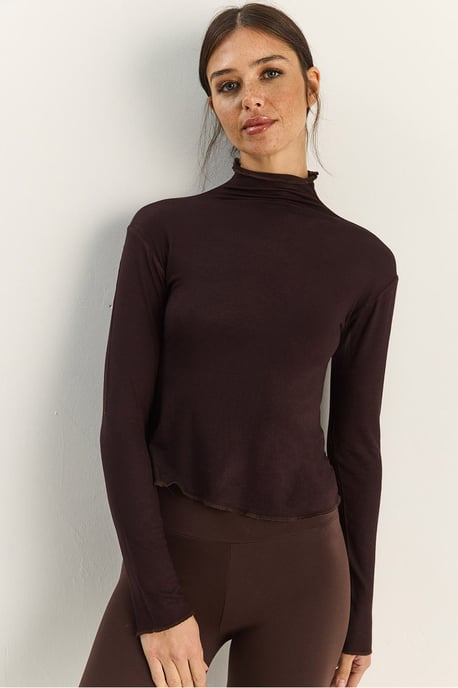 Basische Halb-Turtleneck-Bluse - Image 1