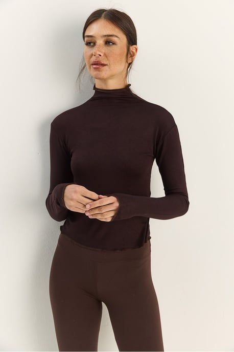 Basische Halb-Turtleneck-Bluse - Image 2