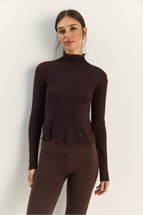 Basische Halb-Turtleneck-Bluse - Image 3