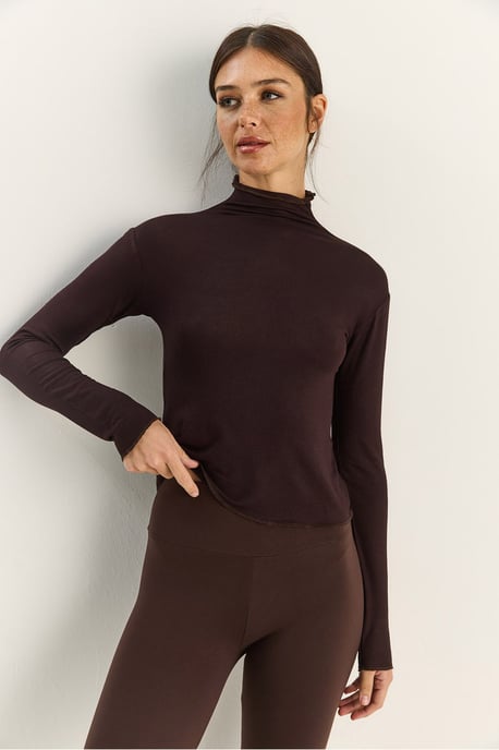 Basische Halb-Turtleneck-Bluse - Image 4