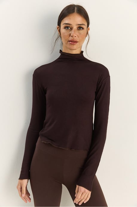 Basische Halb-Turtleneck-Bluse - Image 5