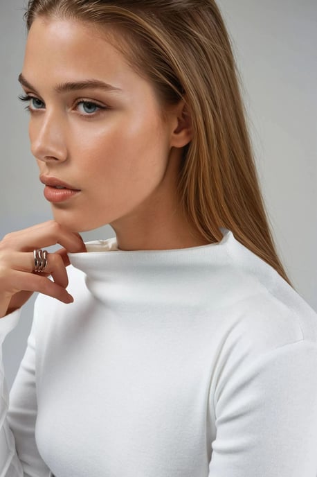 Schlankes Fit Halblowerkragenbluse - Image 6